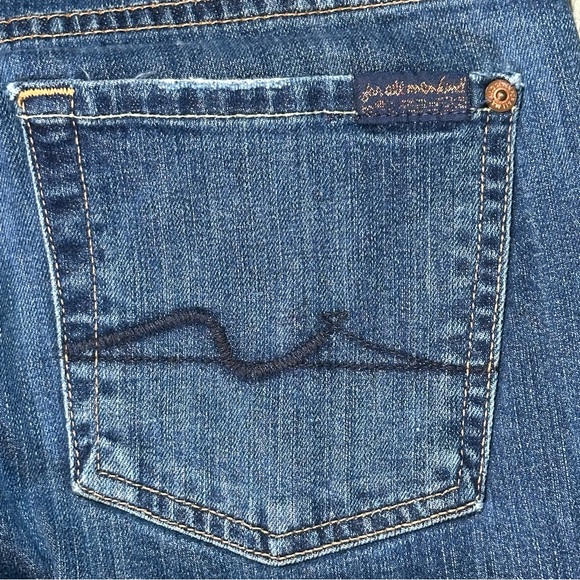 7 FOR ALL MANKIND 7FAM ROXANNE Whiskered Low Rise Skinny Jeans 27 - Picture 11 of 12